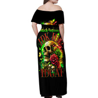 Rose Skull Family Matching Off Shoulder Maxi Dress and Hawaiian Shirt Stuck Between IDK IDC - Wonder Print Shop