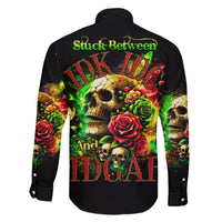 Rose Skull Family Matching Short Sleeve Bodycon Dress and Hawaiian Shirt Stuck Between IDK IDC - Wonder Print Shop