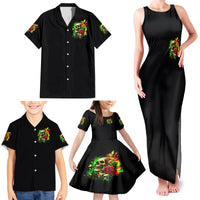 Rose Skull Family Matching Tank Maxi Dress and Hawaiian Shirt Stuck Between IDK IDC - Wonder Print Shop