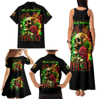 Rose Skull Family Matching Tank Maxi Dress and Hawaiian Shirt Stuck Between IDK IDC - Wonder Print Shop