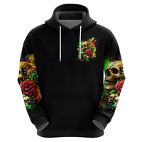 Rose Skull Hoodie Stuck Between IDK IDC - Wonder Print Shop