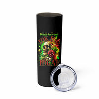 Rose Skull Skinny Tumbler Stuck Between IDK IDC - Wonder Print Shop