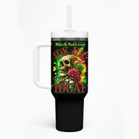 Rose Skull Tumbler With Handle Stuck Between IDK IDC - Wonder Print Shop
