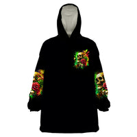 Rose Skull Wearable Blanket Hoodie Stuck Between IDK IDC - Wonder Print Shop