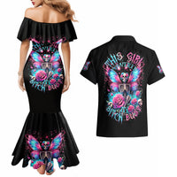 Fairy Skull Couples Matching Mermaid Dress and Hawaiian Shirt This Girl Powered By Bitch Dust - Wonder Print Shop