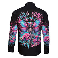 Fairy Skull Family Matching Off Shoulder Short Dress and Hawaiian Shirt This Girl Powered By Bitch Dust - Wonder Print Shop