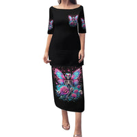 Fairy Skull Family Matching Puletasi and Hawaiian Shirt This Girl Powered By Bitch Dust - Wonder Print Shop