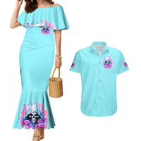 Witch Skull Couples Matching Mermaid Dress and Hawaiian Shirt Assuming Was Like Most Girls Was Your First Mistake - Wonder Print Shop