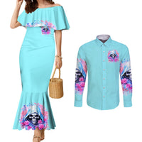 Witch Skull Couples Matching Mermaid Dress and Long Sleeve Button Shirt Assuming Was Like Most Girls Was Your First Mistake