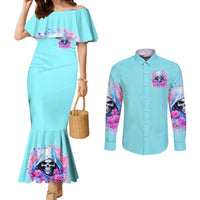 Witch Skull Couples Matching Mermaid Dress and Long Sleeve Button Shirt Assuming Was Like Most Girls Was Your First Mistake