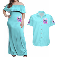 Witch Skull Couples Matching Off Shoulder Maxi Dress and Hawaiian Shirt Assuming Was Like Most Girls Was Your First Mistake - Wonder Print Shop