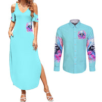 Witch Skull Couples Matching Summer Maxi Dress and Long Sleeve Button Shirt Assuming Was Like Most Girls Was Your First Mistake - Wonder Print Shop