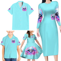 Witch Skull Family Matching Long Sleeve Bodycon Dress and Hawaiian Shirt Assuming Was Like Most Girls Was Your First Mistake - Wonder Print Shop