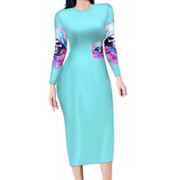 Witch Skull Family Matching Long Sleeve Bodycon Dress and Hawaiian Shirt Assuming Was Like Most Girls Was Your First Mistake - Wonder Print Shop