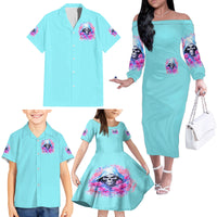Witch Skull Family Matching Off Shoulder Long Sleeve Dress and Hawaiian Shirt Assuming Was Like Most Girls Was Your First Mistake - Wonder Print Shop