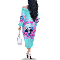 Witch Skull Family Matching Off Shoulder Long Sleeve Dress and Hawaiian Shirt Assuming Was Like Most Girls Was Your First Mistake - Wonder Print Shop