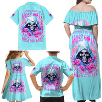 Witch Skull Family Matching Off Shoulder Maxi Dress and Hawaiian Shirt Assuming Was Like Most Girls Was Your First Mistake - Wonder Print Shop
