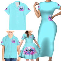 Witch Skull Family Matching Short Sleeve Bodycon Dress and Hawaiian Shirt Assuming Was Like Most Girls Was Your First Mistake - Wonder Print Shop