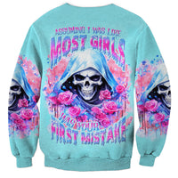 Witch Skull Sweatshirt Assuming Was Like Most Girls Was Your First Mistake - Wonder Print Shop