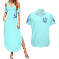 Flower Skull Couples Matching Summer Maxi Dress and Hawaiian Shirt I'm A Bitch With A Low Bullshiit Tolrange Don't Try Me - Wonder Print Shop