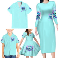 Flower Skull Family Matching Long Sleeve Bodycon Dress and Hawaiian Shirt I'm A Bitch With A Low Bullshiit Tolrange Don't Try Me - Wonder Print Shop