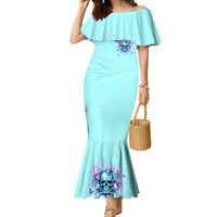 Flower Skull Family Matching Mermaid Dress and Hawaiian Shirt I'm A Bitch With A Low Bullshiit Tolrange Don't Try Me - Wonder Print Shop