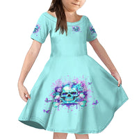 Flower Skull Family Matching Off Shoulder Long Sleeve Dress and Hawaiian Shirt I'm A Bitch With A Low Bullshiit Tolrange Don't Try Me - Wonder Print Shop