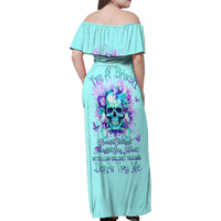 Flower Skull Family Matching Off Shoulder Maxi Dress and Hawaiian Shirt I'm A Bitch With A Low Bullshiit Tolrange Don't Try Me - Wonder Print Shop