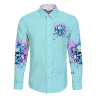 Flower Skull Family Matching Off Shoulder Short Dress and Hawaiian Shirt I'm A Bitch With A Low Bullshiit Tolrange Don't Try Me - Wonder Print Shop