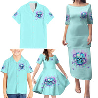 Flower Skull Family Matching Puletasi and Hawaiian Shirt I'm A Bitch With A Low Bullshiit Tolrange Don't Try Me - Wonder Print Shop