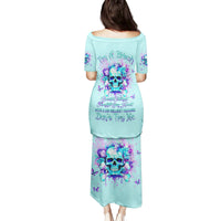 Flower Skull Family Matching Puletasi and Hawaiian Shirt I'm A Bitch With A Low Bullshiit Tolrange Don't Try Me - Wonder Print Shop