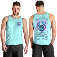 Flower Skull Men Tank Top I'm A Bitch With A Low Bullshiit Tolrange Don't Try Me - Wonder Print Shop