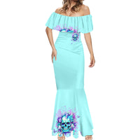 Flower Skull Mermaid Dress I'm A Bitch With A Low Bullshiit Tolrange Don't Try Me - Wonder Print Shop