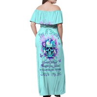 Flower Skull Off Shoulder Maxi Dress I'm A Bitch With A Low Bullshiit Tolrange Don't Try Me - Wonder Print Shop