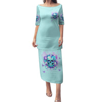 Flower Skull Puletasi I'm A Bitch With A Low Bullshiit Tolrange Don't Try Me - Wonder Print Shop