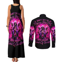 Witch Skull Couples Matching Tank Maxi Dress and Long Sleeve Button Shirt Don't Try To Figure Me Out I'm A Special Kind Of Twisted - Wonder Print Shop