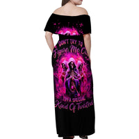Witch Skull Family Matching Off Shoulder Maxi Dress and Hawaiian Shirt Don't Try To Figure Me Out I'm A Special Kind Of Twisted - Wonder Print Shop