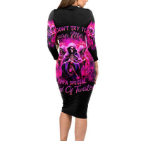 Witch Skull Long Sleeve Bodycon Dress Don't Try To Figure Me Out I'm A Special Kind Of Twisted - Wonder Print Shop