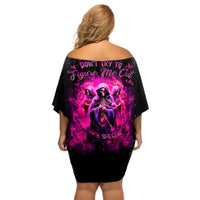 Witch Skull Off Shoulder Short Dress Don't Try To Figure Me Out I'm A Special Kind Of Twisted - Wonder Print Shop