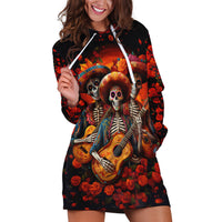 Day of Dead Skull Hoodie Dress Sugar Skull Band Skeleton - Wonder Print Shop
