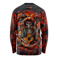 Day of Dead Skull Long Sleeve Shirt Sugar Skull Band Skeleton - Wonder Print Shop