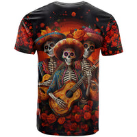 Day of Dead Skull T Shirt Sugar Skull Band Skeleton - Wonder Print Shop