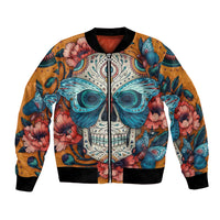 Day of Dead Skull Bomber Jacket Sugar Skull Butterfly - Wonder Print Shop