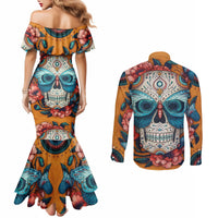 day-of-dead-skull-couples-matching-mermaid-dress-and-long-sleeve-button-shirt-sugar-skull-butterfly