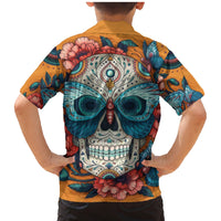 Day of Dead Skull Family Matching Mermaid Dress and Hawaiian Shirt Sugar Skull Butterfly - Wonder Print Shop