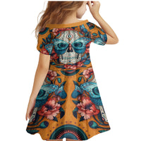 Day of Dead Skull Family Matching Mermaid Dress and Hawaiian Shirt Sugar Skull Butterfly - Wonder Print Shop