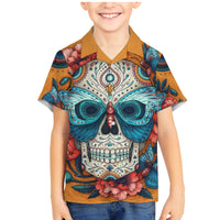 Day of Dead Skull Family Matching Mermaid Dress and Hawaiian Shirt Sugar Skull Butterfly - Wonder Print Shop