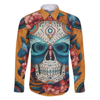 Day of Dead Skull Family Matching Summer Maxi Dress and Hawaiian Shirt Sugar Skull Butterfly - Wonder Print Shop