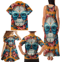 Day of Dead Skull Family Matching Tank Maxi Dress and Hawaiian Shirt Sugar Skull Butterfly - Wonder Print Shop