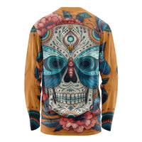 Day of Dead Skull Long Sleeve Shirt Sugar Skull Butterfly - Wonder Print Shop